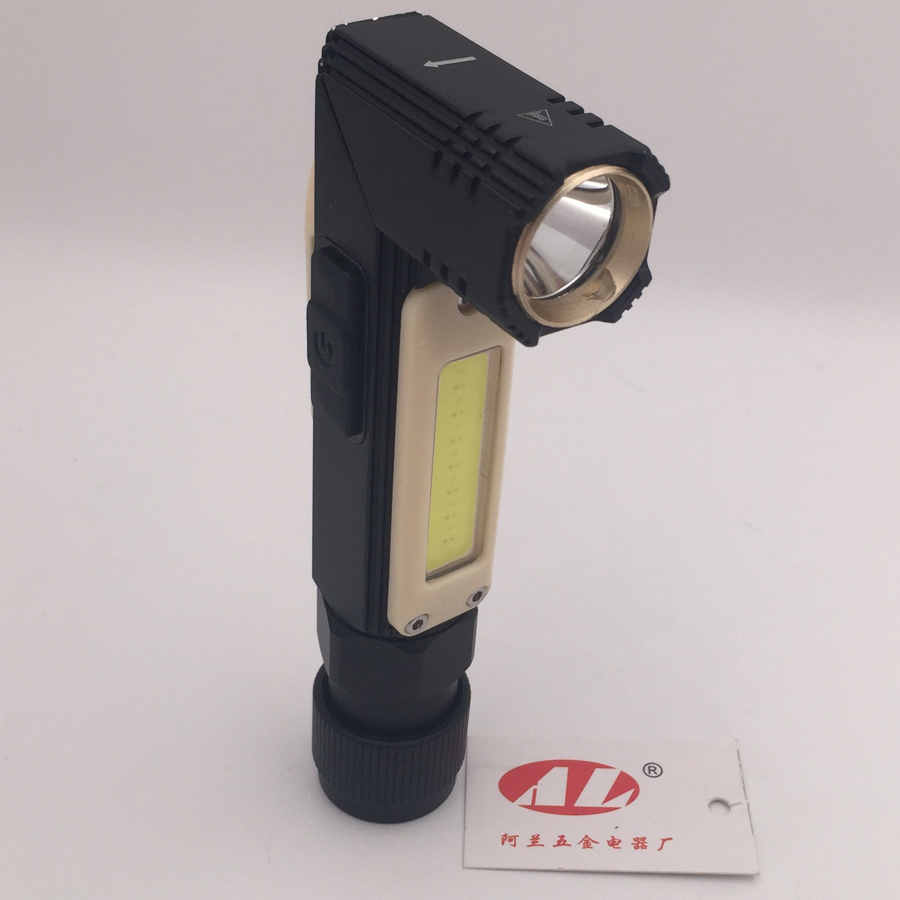 Strong light multifunctional flashlight COB+LED bottom with magnet working flashlight