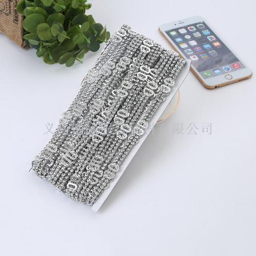 2019 Single Silver Double Row Imitation Diamond Thread Drill Gang Drill Ornament Accessories Clothing Accessories
