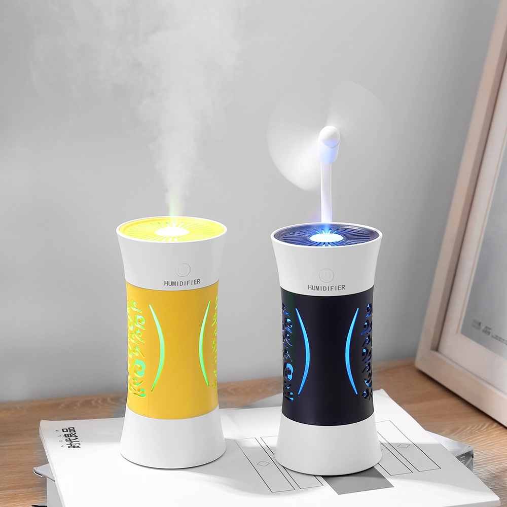 创意小蛮腰镂空杯加湿器车载水杯加湿器usb迷你七彩夜灯防干燥