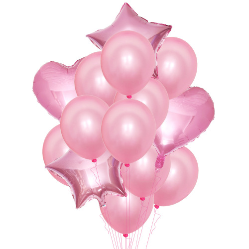 8-Inch Love Five-Pointed Star Aluminum Film Balloon Pearlescent Latex Balloon Combination Set 
