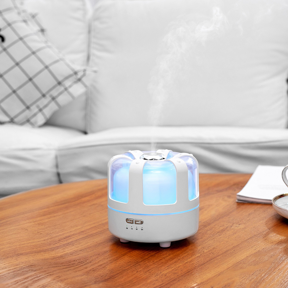 新款皇冠造型香薰机迷你桌面超声波空气雾化加湿香薰机七彩灯卧室