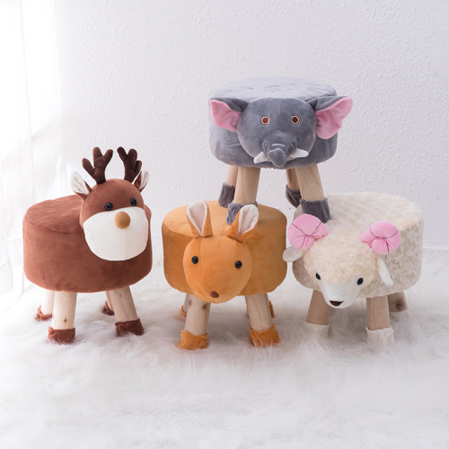 factory direct creative children‘s animal stool plush toy fabric cartoon stool customizable gift children‘s stool