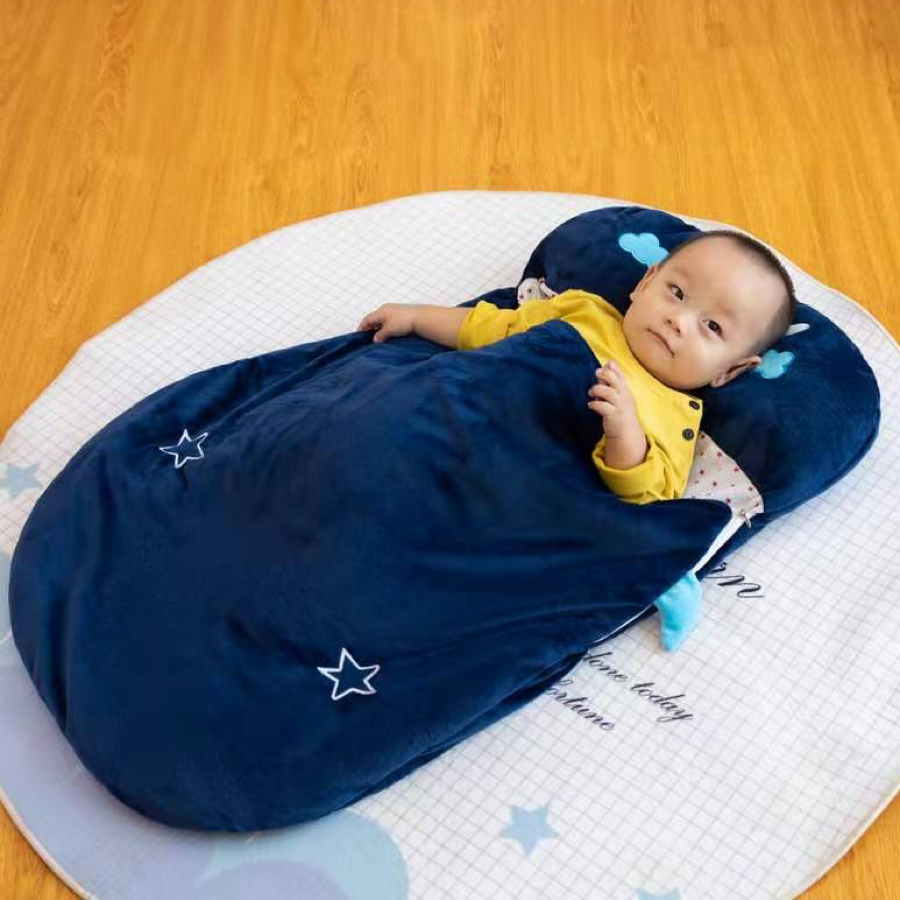 Ins baby kick resistant sleeping bag super soft warm cartoon animal cover sleeping bag