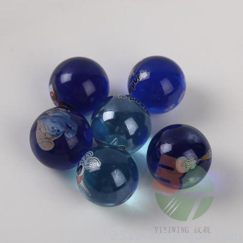 20 25mm Transparent Printed Solid Glass Marbles 2.5cm Ball Wholesale