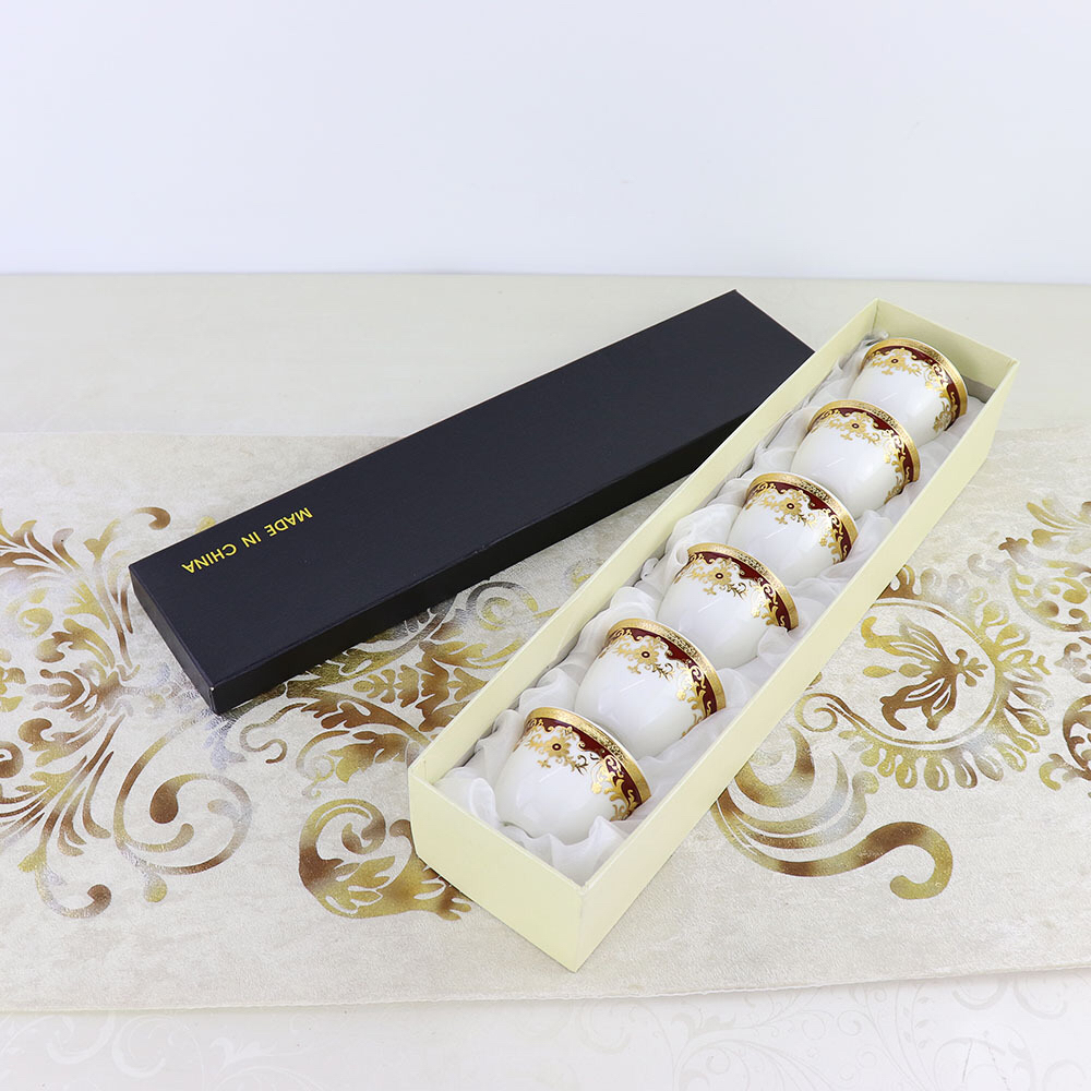 欧式陶瓷咖啡杯套装 6杯组合礼盒 促销礼品赠品月光杯