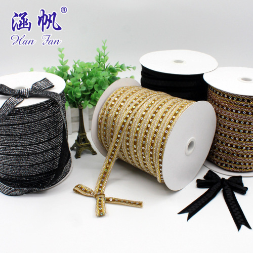 3 points 1. 5-2cm multi-color jacquard flocking belt clothing gift box wedding decoration bandage