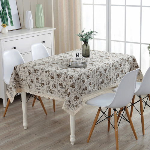 modern simple cotton linen tablecloth fashion tower printing rectangular tablecloth tea table lace tablecloth batch