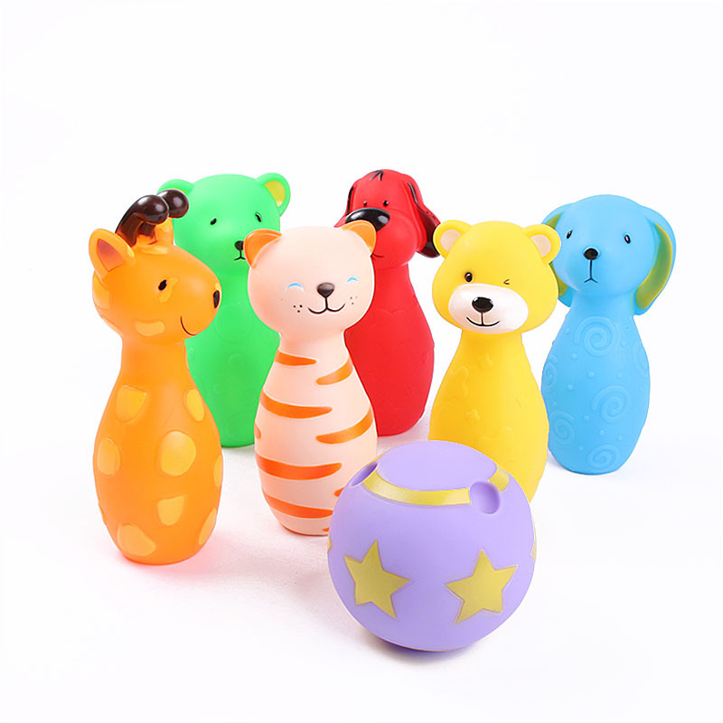 Supply 2019 new cartoon animal bowling set children's sports and leisure  bowling indoor interactive toys-