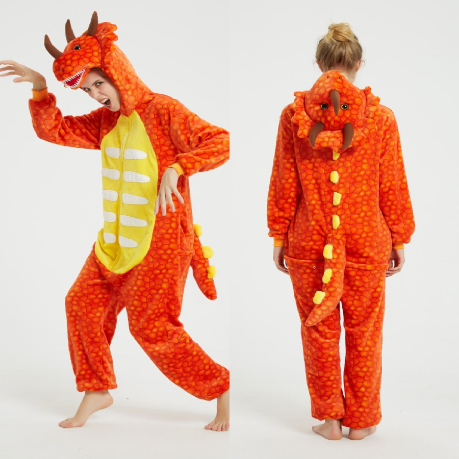 Triceratops animal style one-piece pyjamas for home wear new factory exports to South America Russia