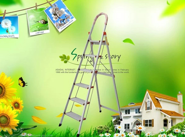 家用梯子 折叠梯 室内人字铝梯 加厚铝梯 多功能梯 伸缩梯 五步梯详情1