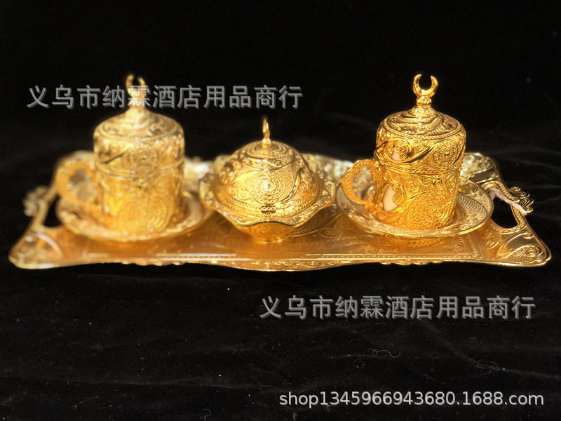 新款欧式咖啡壶首饰盒套装穆斯林咖啡杯酒具礼盒套装婚庆土耳其杯