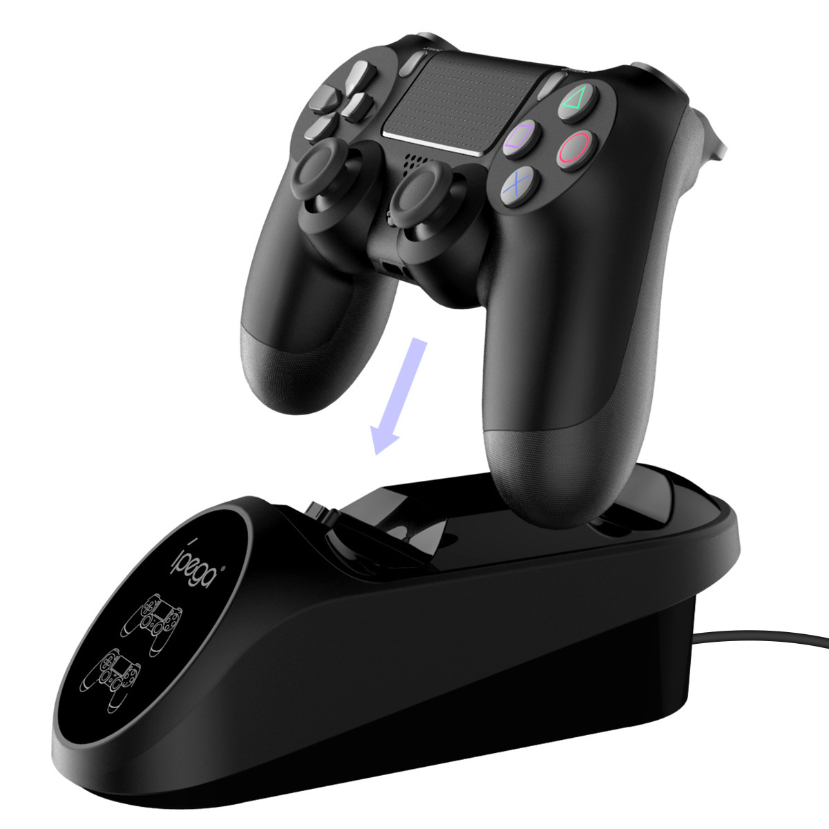 PG-9180 PS4/SLIM/PRO通用无线手柄双座充PS4手柄充电底座带LED灯