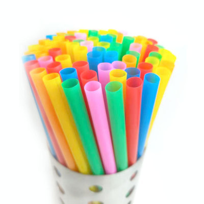 disposable flat mouth straw 10mm plastic pearl milk tea straw color thick straw 100 packing