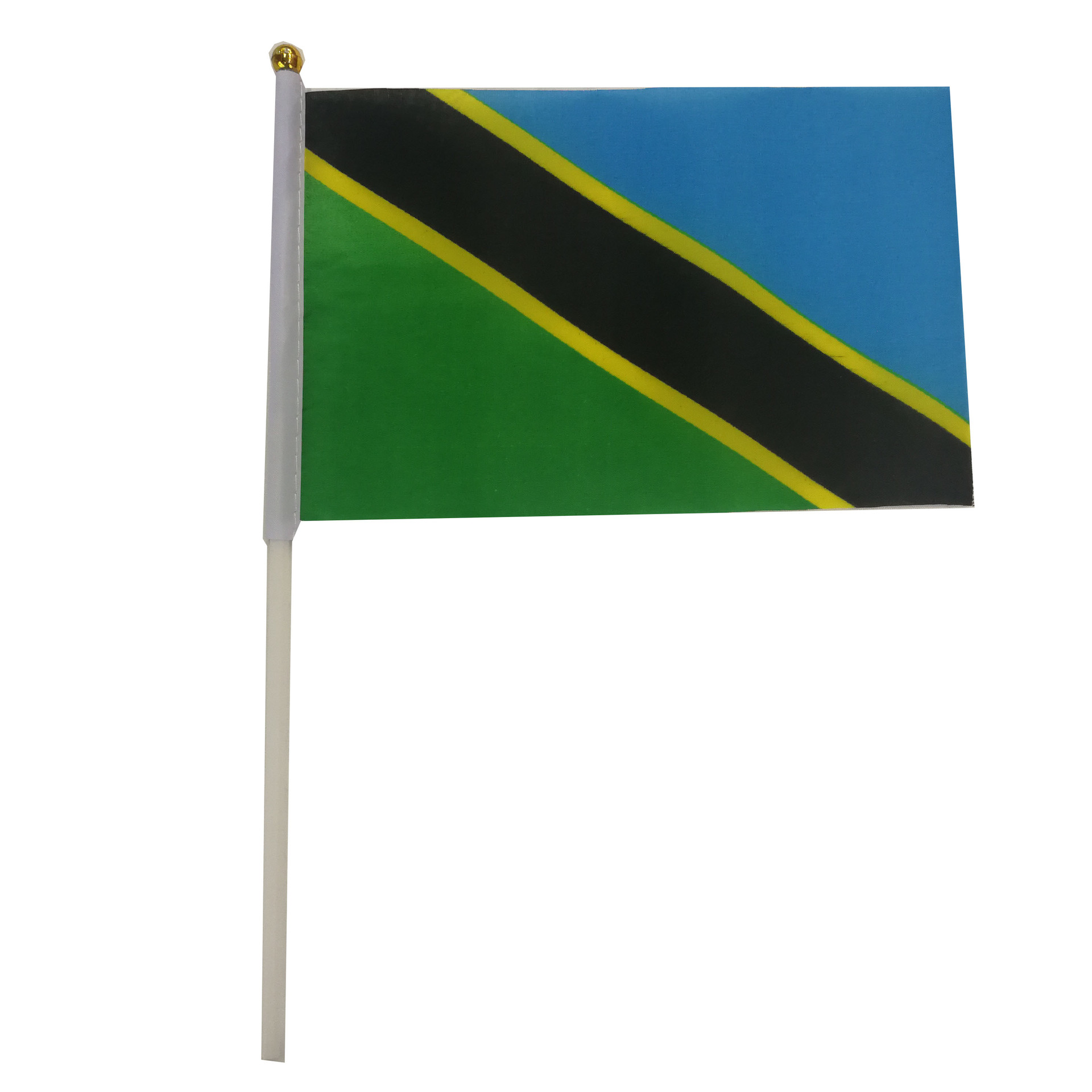 坦桑尼亚旗帜国旗手摇旗双面印刷涤纶布料厂家直销可来样订做