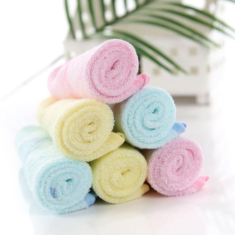 厂家直销竹纤维包边小方巾婴儿口水巾儿童幼儿小毛巾不粘油洗碗巾