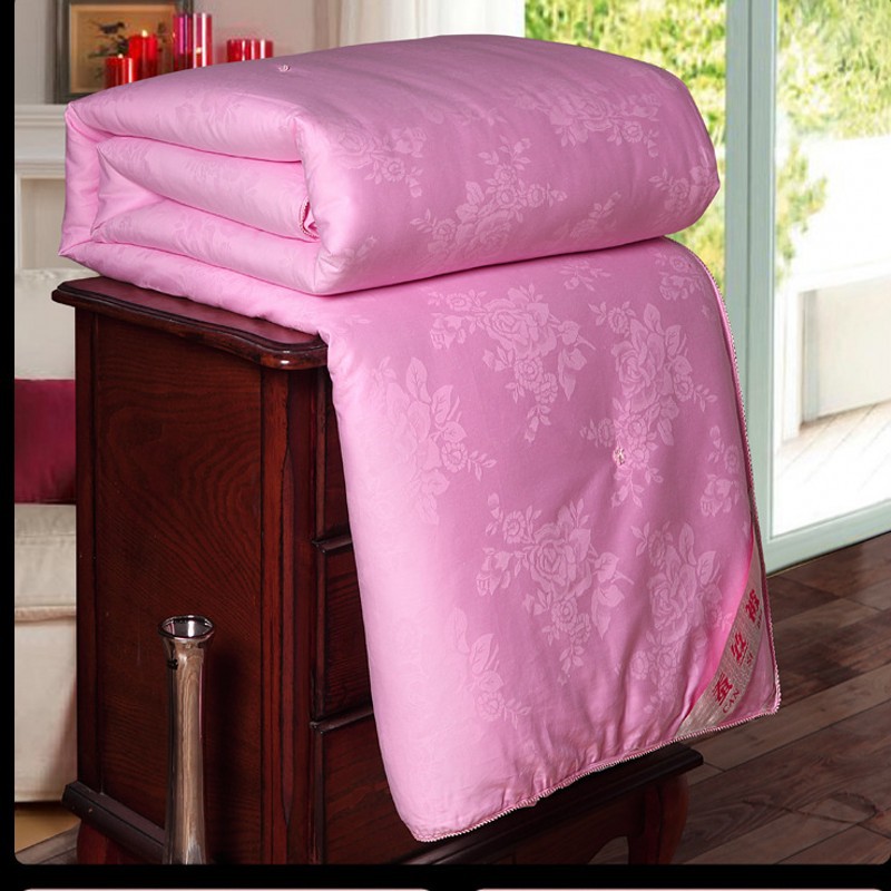 全棉提花手工蚕丝被蚕丝四季被木棉蚕丝被蚕丝空调被厂家直销订制