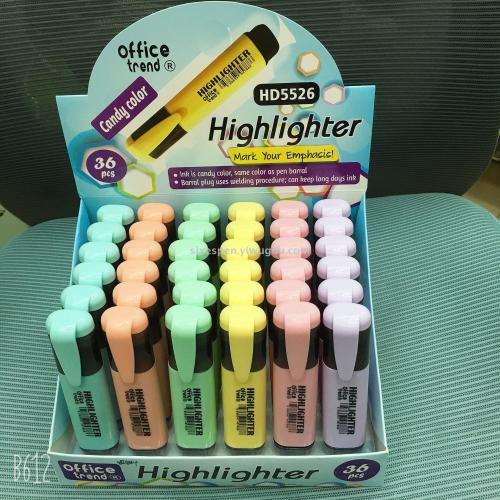 Candy Color Highlighter 36 Display Boxes Highlighter Stationery Set Color Pen