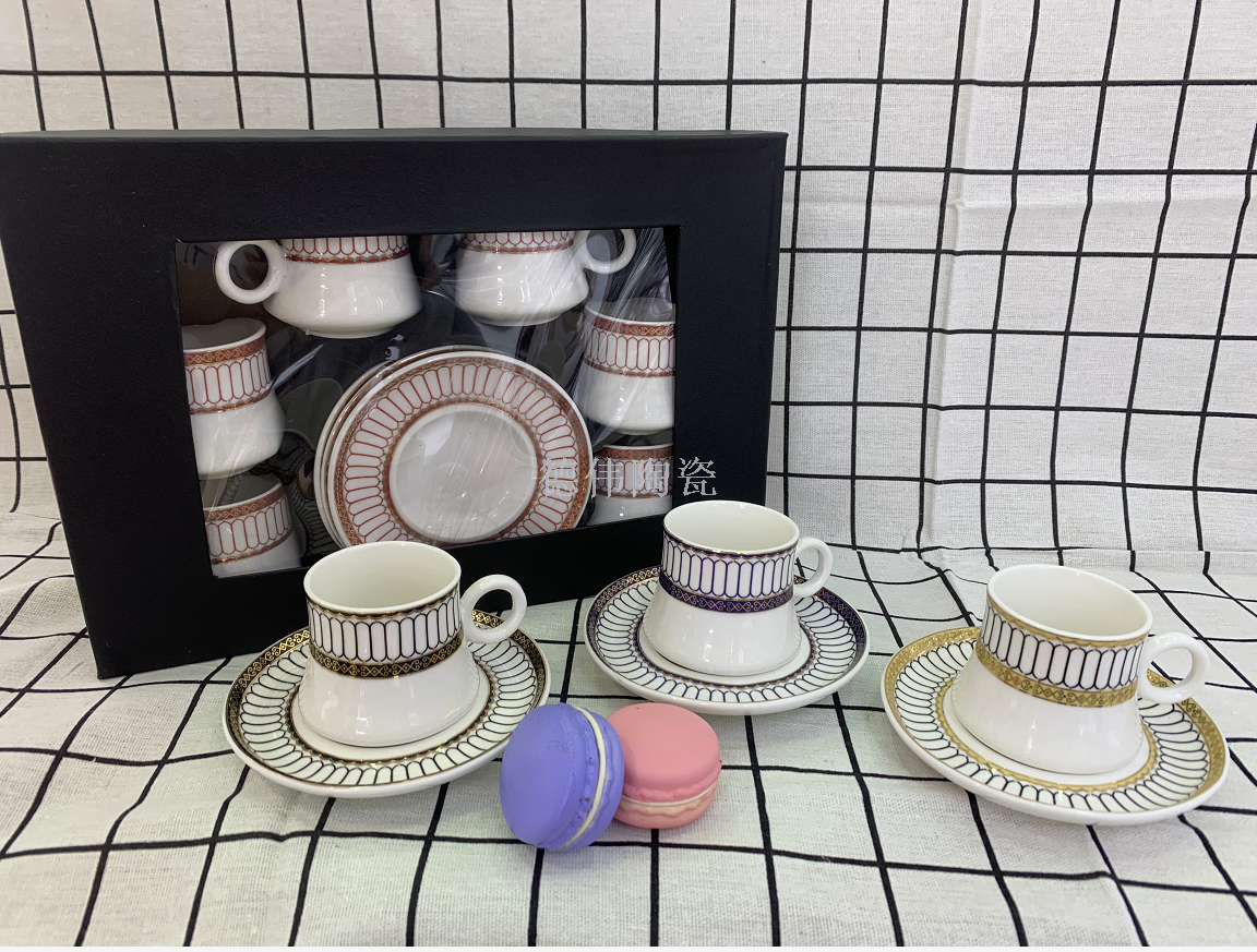 欧式骨瓷咖啡杯碟咖啡杯高档陶瓷杯出口杯碟