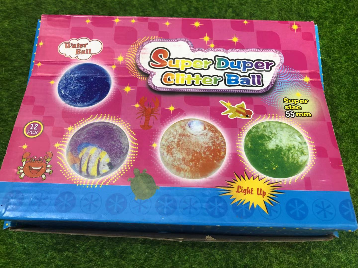 新款闪光水晶球 发光弹力球 闪光儿童玩具地摊热销货源批发