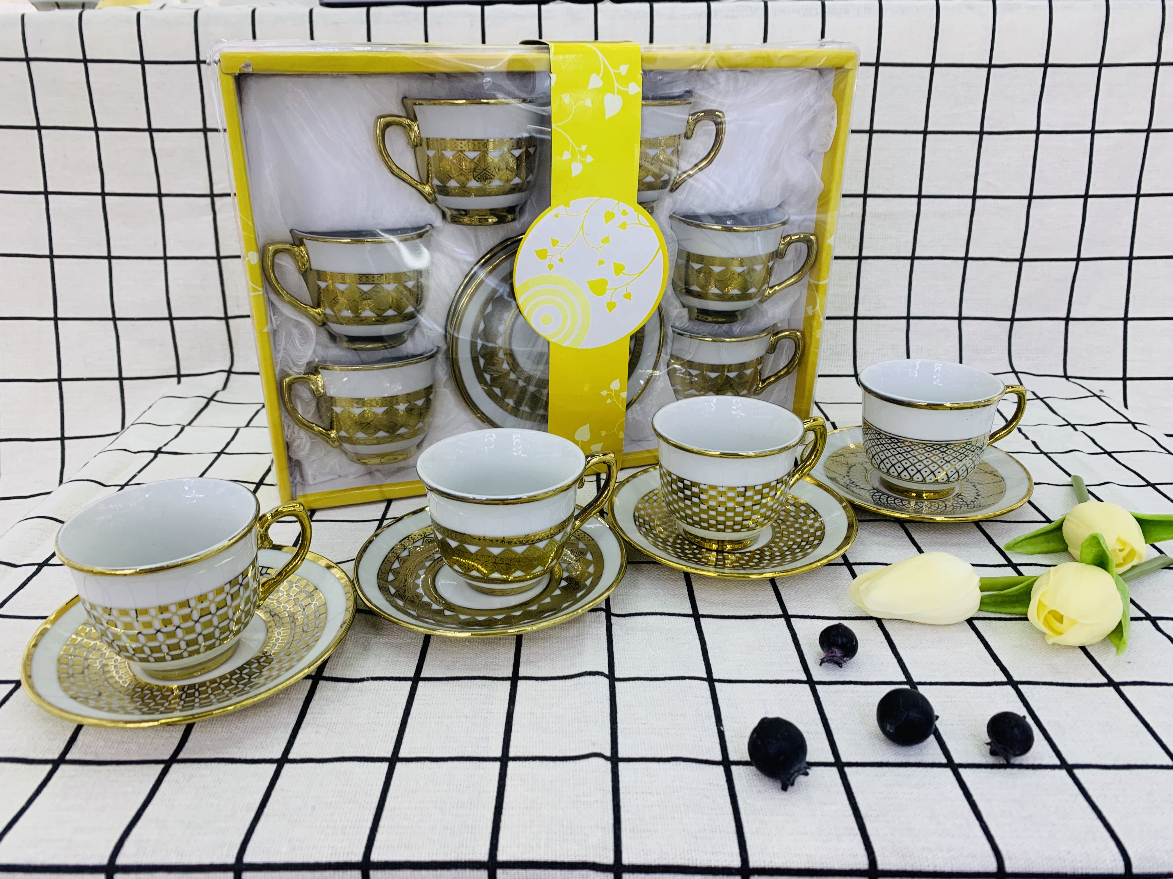 镀金咖啡杯碟咖啡杯高档陶瓷杯出口杯碟