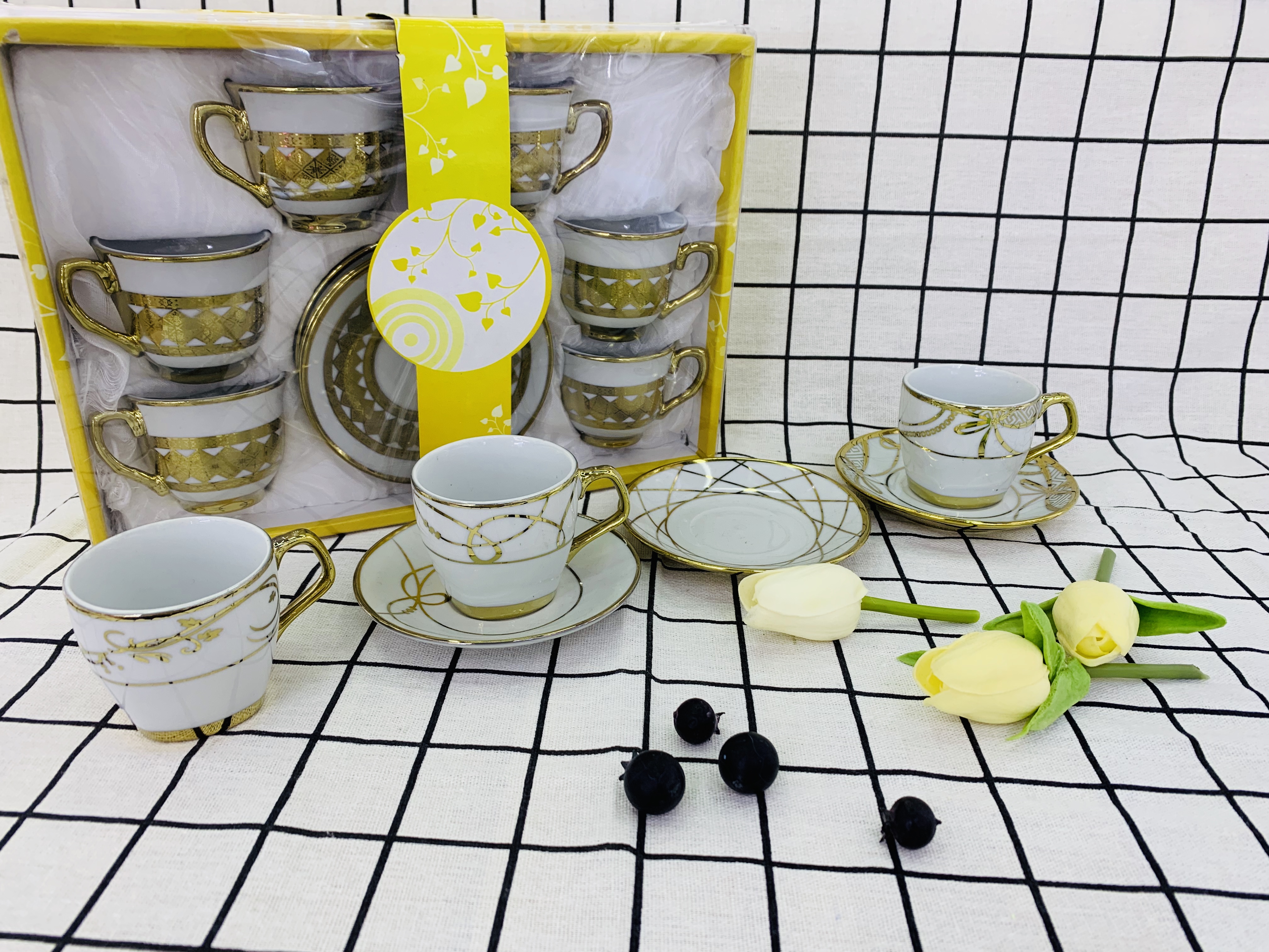 镀金咖啡杯碟咖啡杯高档陶瓷杯出口杯碟