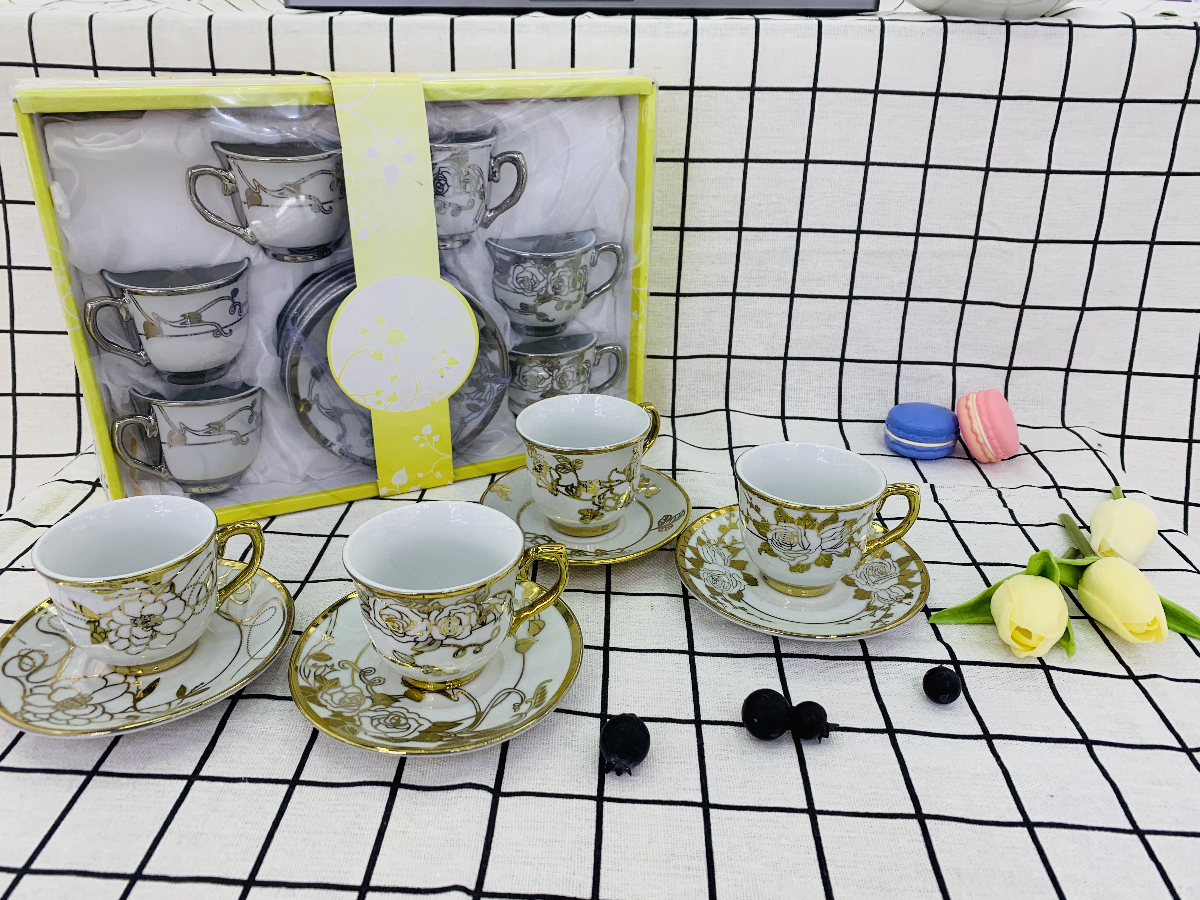 镀金咖啡杯碟咖啡杯高档陶瓷杯出口杯碟