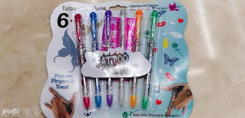 creative stationery 8618-6 tattoo pen flash pen tattoo gel pens shiny pen