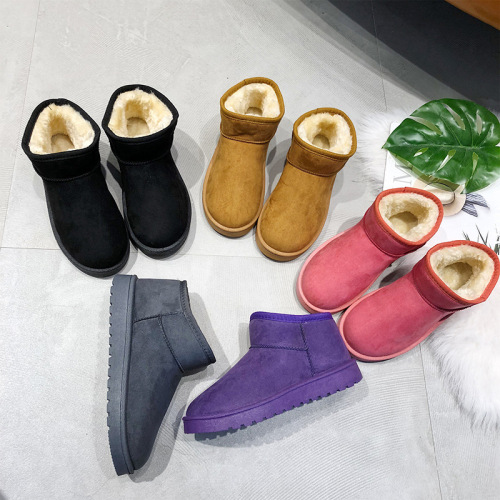 2018 Winter Thickened Women‘s Low-Top Snow Boots Flat Non-Slip Warm Women‘s Cotton Shoes All-Match Women‘s Ankle Boots Factory Direct Sales