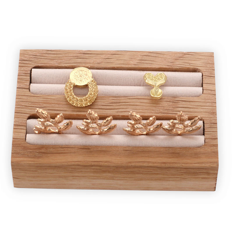 创意精致戒指盘 实木底韩国PU首饰架 饰品架子 珠宝收纳展示托盘