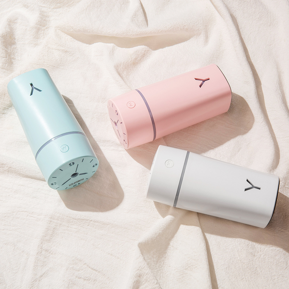 创意新款时间加湿器七彩灯带时尚车载温馨家用办公迷你加湿器