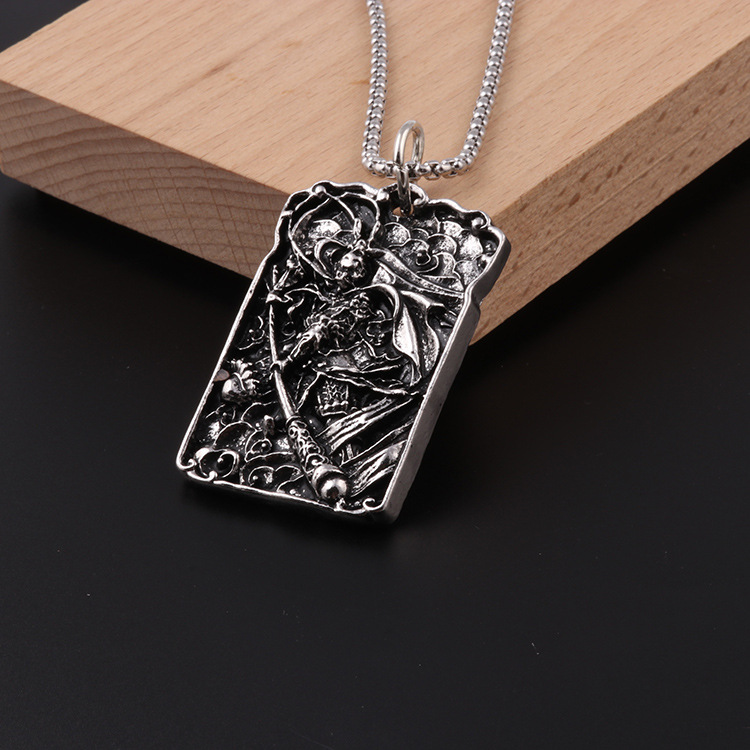 复古合金孙悟空吊坠长毛衣链孟宇饰品