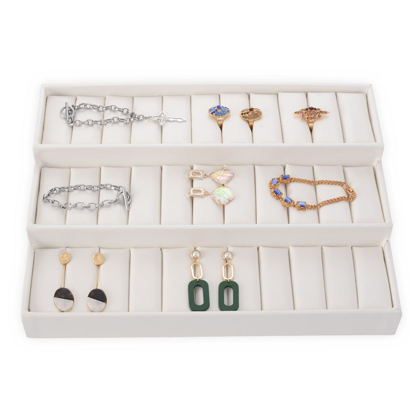 千丝万缕白色展示盘 高档PU系列首饰摆盘 手表手镯戒指首饰展示架