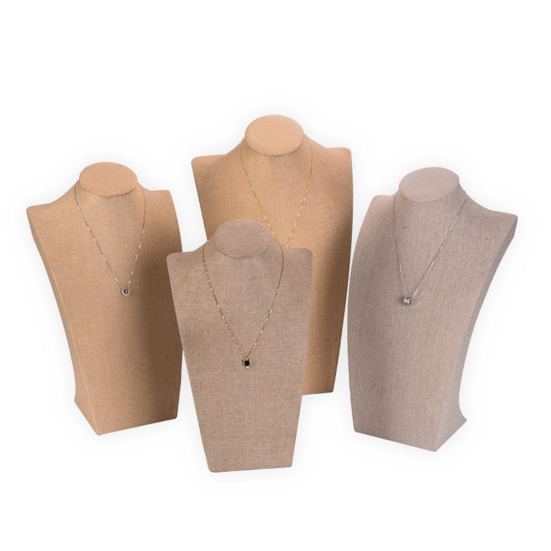 项链展示架饰品人像首饰架珠宝吊坠展示模特脖子首饰棉麻项链颈座