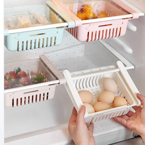 retractable refrigerator partition can drain storage box drawer type fruit crisper classification storage rack