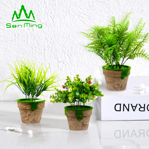 simulation small bonsai artificial flower potted home living room interior green plant table decoration flower set decoration