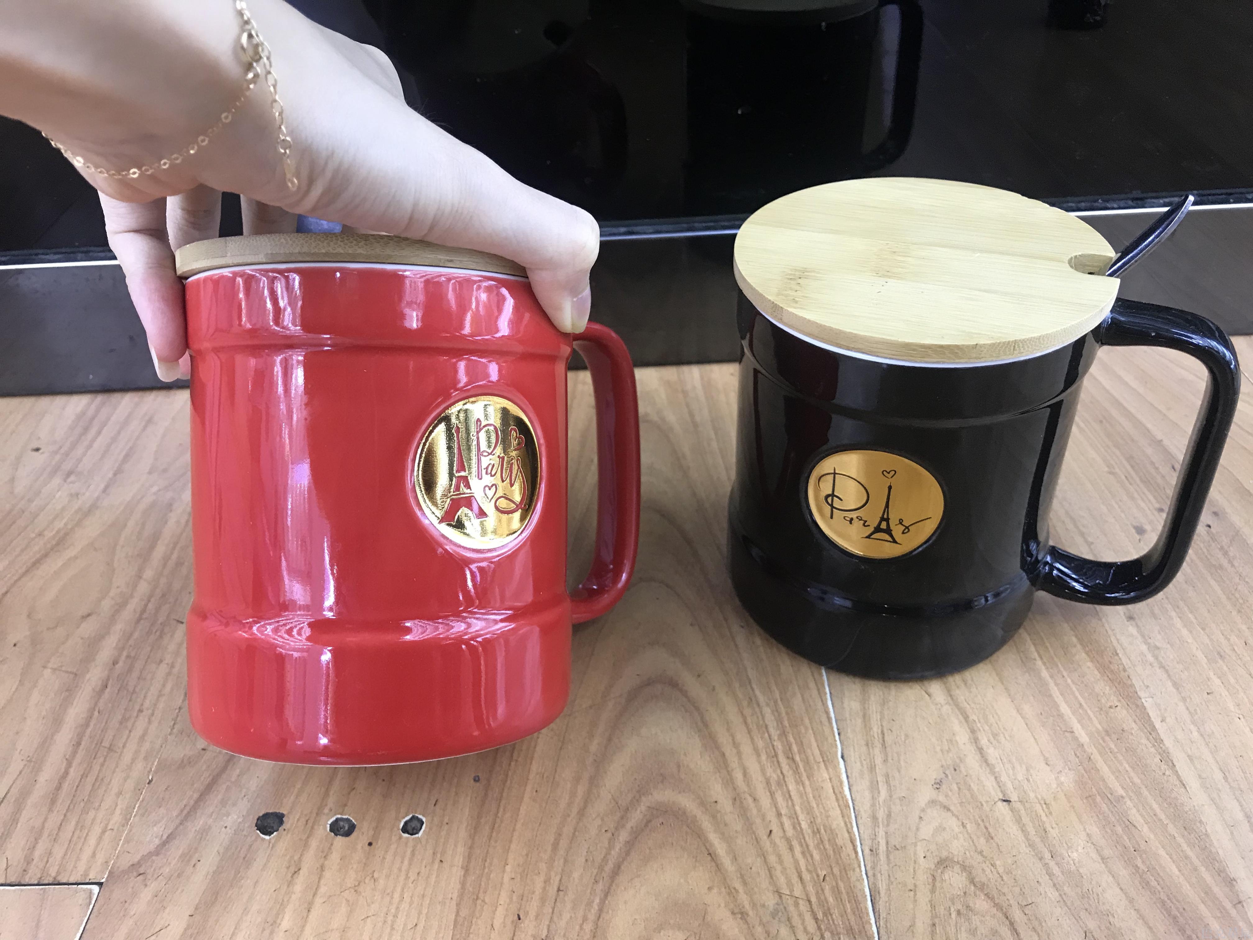 厂家直销高档陶瓷杯 创意巴黎铁塔杯子 大容量水杯