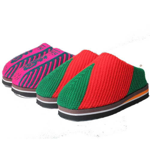 Wool Slippers New Autumn and Winter Men‘s and Women‘s Hand-Woven Non-Slip Sole Wool Slippers Factory Wholesale
