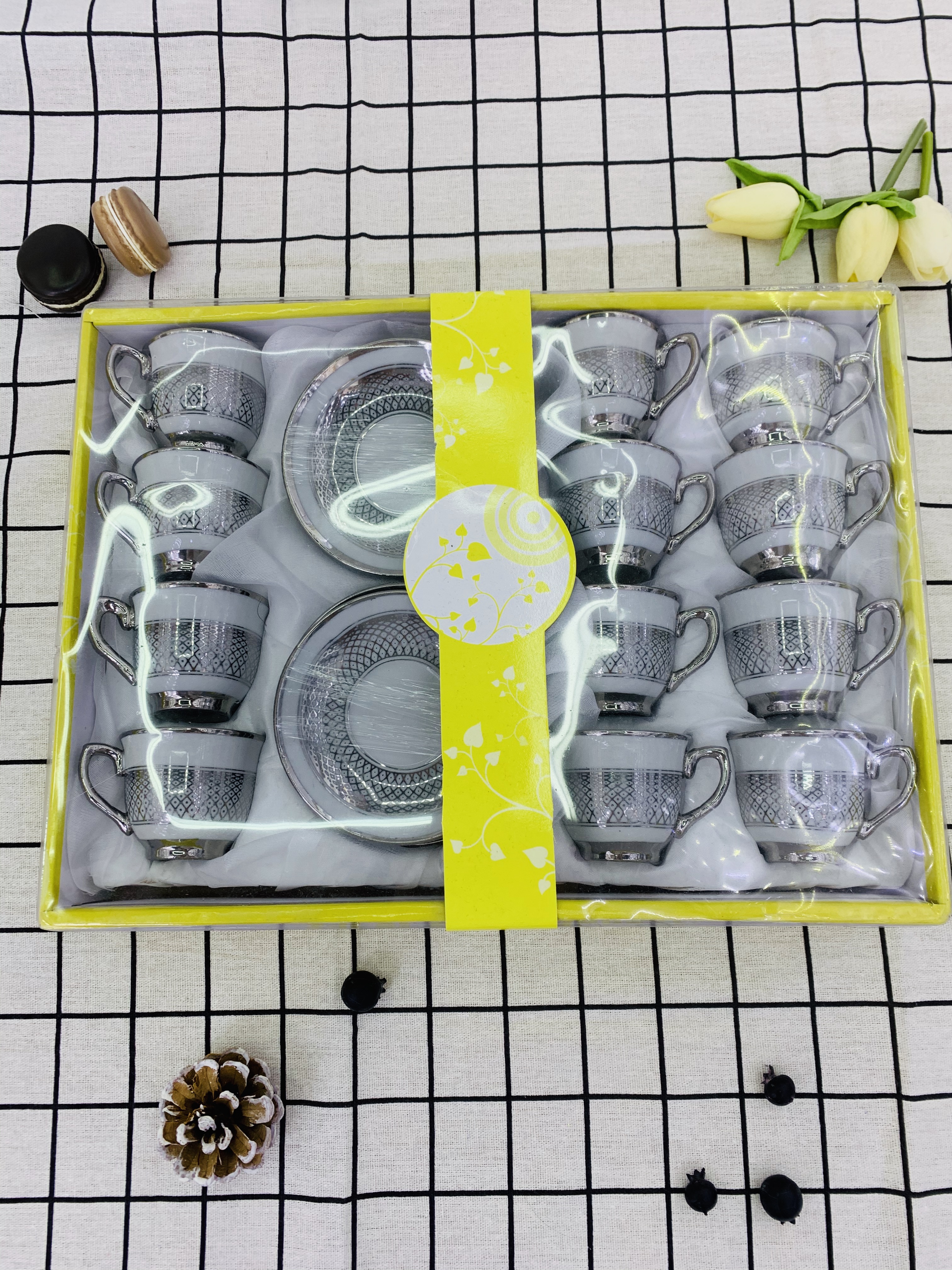 欧式咖啡杯碟镀银咖啡杯高档陶瓷杯出口杯碟