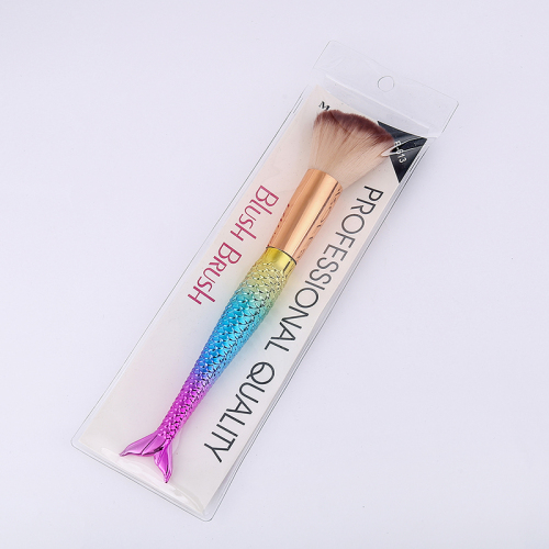 new 6 mermaid makeup brushes gradient color fishtail foundation brush fine soft blush brush powder brush beauty products