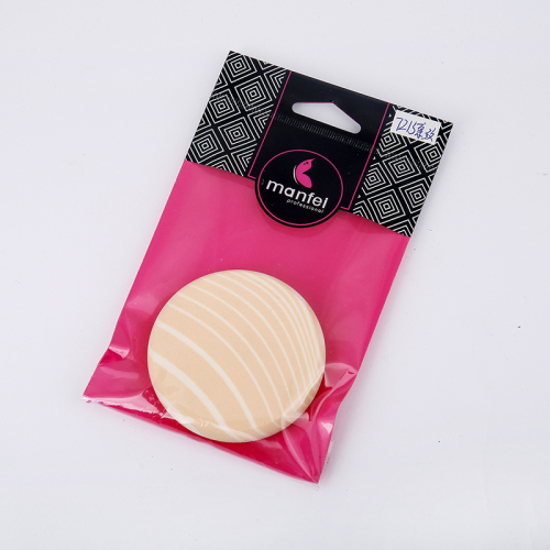 new latex round puff personalized striped foundation makeup sponge round wet and dry single package wholesale