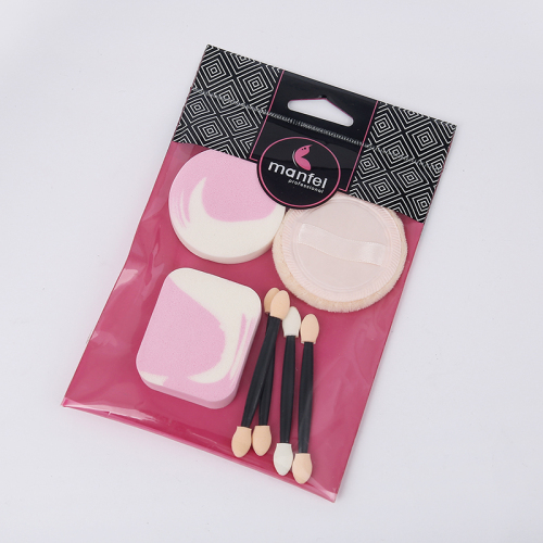 factory direct sales new eye shadow brush blooming brush portable makeup puff 3 pieces + eye shadow stick 4 pieces suit wholesale