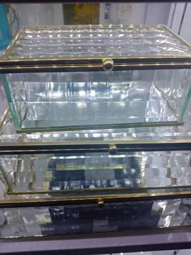 glass jewelry box glass cosmetic mirror