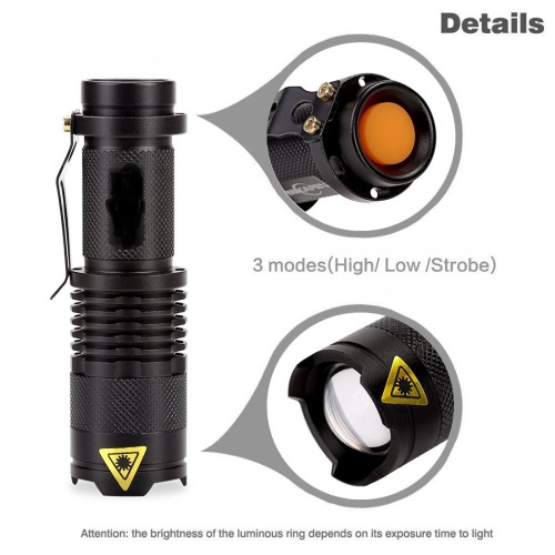 Cree Q5 Dimming Mini Power Torch SK 3400.00G Power Supply Telescopic Zoom Factory Direct Wholesale