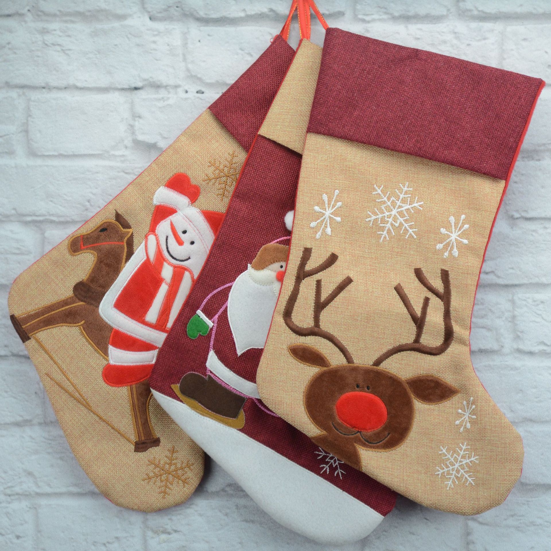 圣诞节袜子圣诞袜装饰品圣诞礼物袋 卡通圣诞老人袜圣诞礼品袋