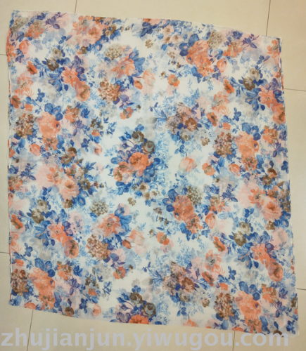 Large Flower Print Pattern Fashion Yarn Scarf Color Style diversity