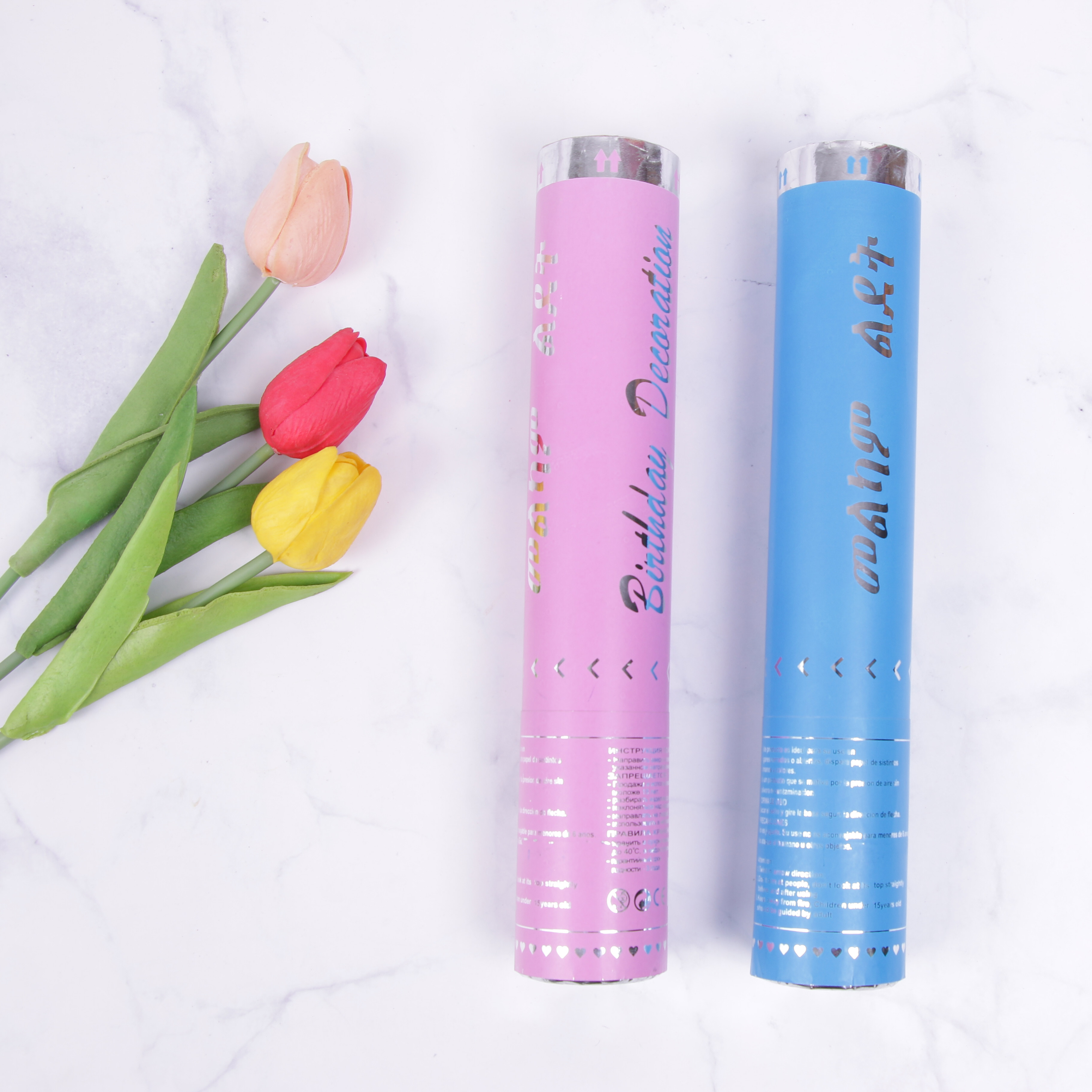 派对生日道具礼宾花礼炮拉炮纸管透明管节日用品纸片亮片五彩纸片