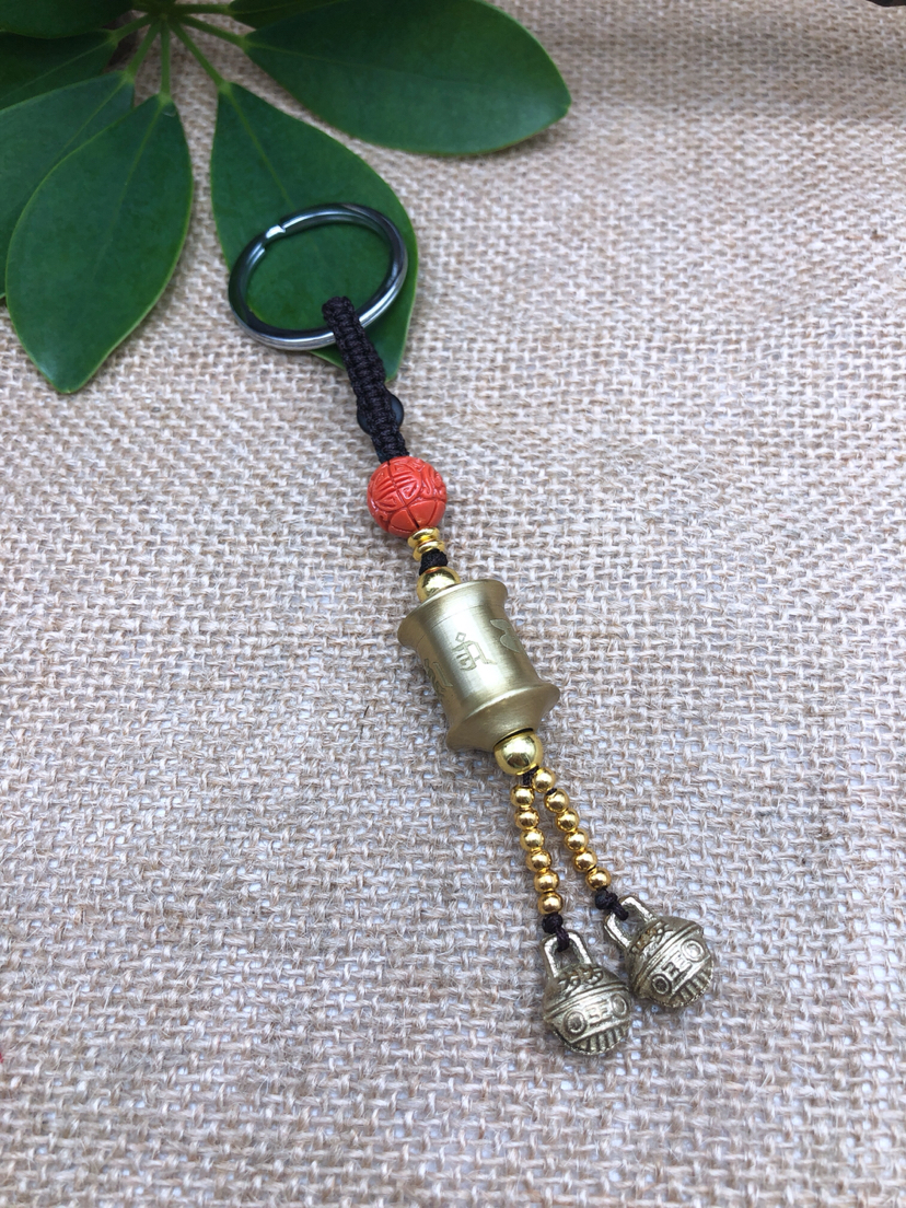 转经筒虎头铃钥匙扣