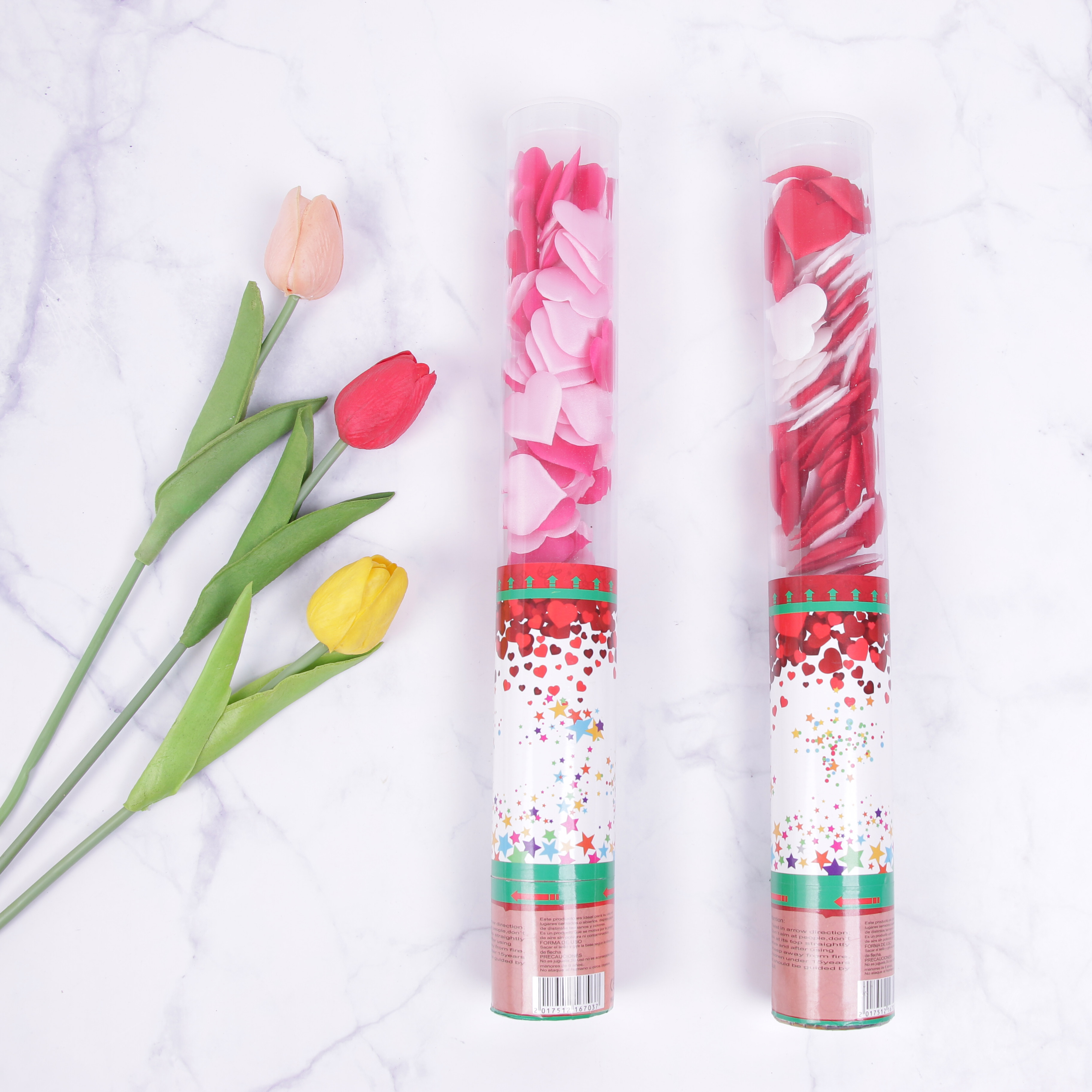 透明管纸管亮片纸片五彩纸屑礼花礼花瓣爱心造型礼花筒节日用品