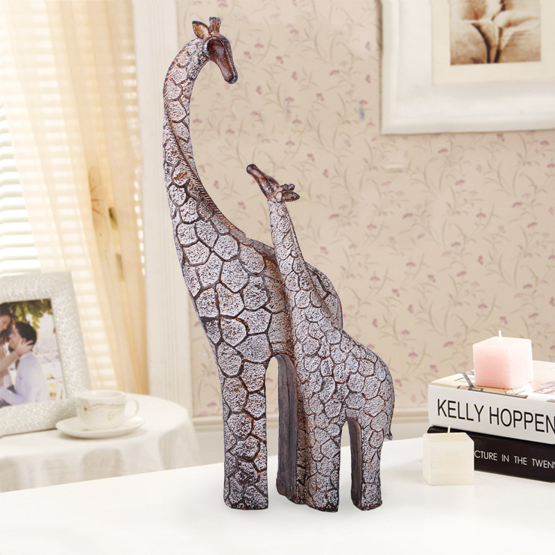 厂家直销 义乌货源金色母子鹿树脂家居装饰品 创意礼品 家居摆件