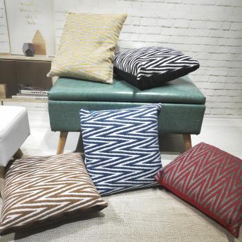 Creative Simple W Pattern Chenille Jacquard Pillow Car Cushion Sofa Cushion Pillow Cover Wholesale